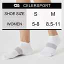 CS CELERSPORT 5 Pairs Women's Ankle Running Socks Cushioned Athletic Sport Socks with Tab (Pink, S)