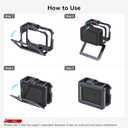 SMALLRIG Hero13 / Hero12 / Hero11 / Hero 10 / Hero 9 Black Cage for GoPro, Compatible with the Lens Filter Max Lens on Camera, with 2 Cold Shoe Mount for Microphone and Led Video Light - 3084C