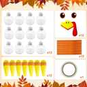 2 x 12 Pcs Thanksgiving Turkey DIY Craft Kits,Toddler Thanksgiving Hanging Booze Ball Ornaments Crafts DIY Make a Turkey for Festive Fall Party Classroom Activities Ornament Decorations (Turkey)