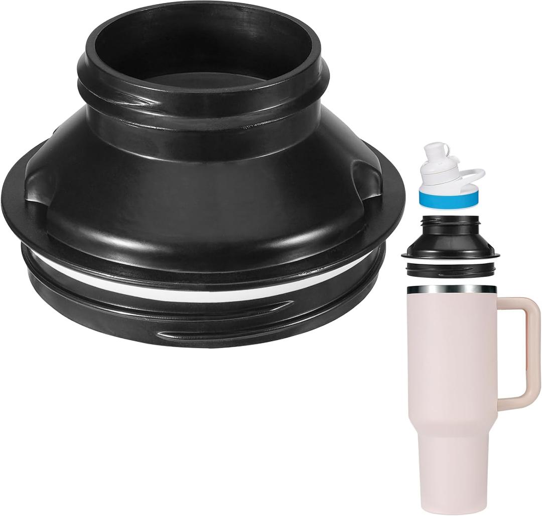 Aobiono Water Bottle Adapter for Stanley 40oz Quencher Tumbler to Cirkul, Lid Cap Converter Accessories, BPA Free Plastic, Food Grade Silicone Gasket Leakproof (for 40oz-Black-1Pc)