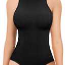 BRABIC Bodysuits for Women Shapewear Tummy Control Seamless Body Shaper Crew Neck Sleeveless Tank Top Bodysuit XS