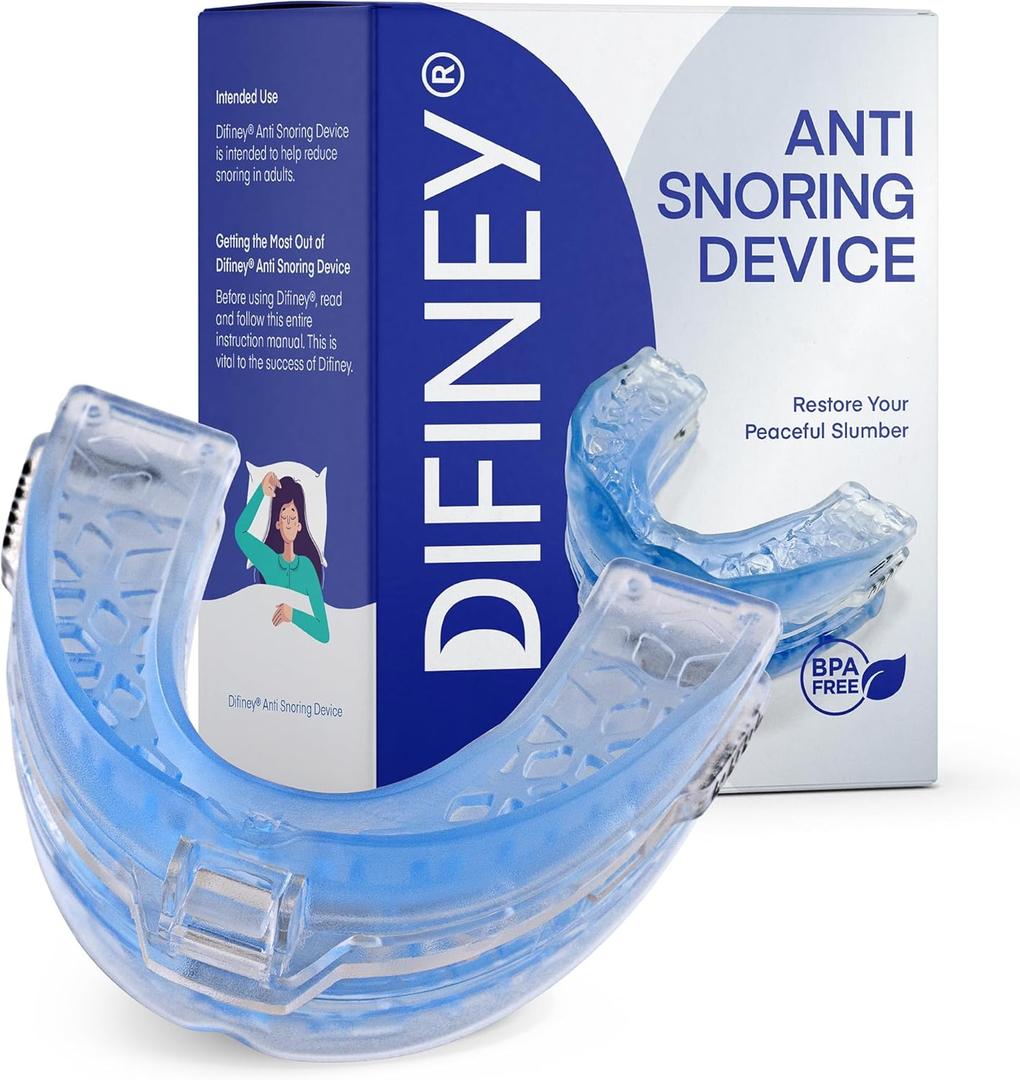 Anti Snoring Device: FDA-Cleared Snoring Solution  Adjustable Snore Stopper Mouth Guard for Men & Women  Anti Snoring Mouthpiece to Improve Sleep  Reusable Night Use (Blue)