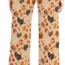 Pajamas Pj Pants Women Lounge Drawstring Soft Palazzo Pj Bottoms Wide Leg Pants (S)