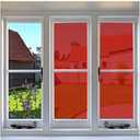 Red Transparent Window Film, Decorative Window Film Colored Red Window Tint Heat Blocking for Party Wedding Festival Decoration(17.7Inch x 16.5Feet)