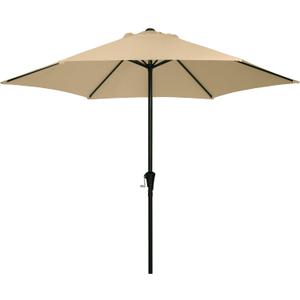 Sunnyglade 9FT Outdoor Patio Umbrella, Market & Table Umbrella with 6 Sturdy Ribs and Crank System, Fade-resistant & Waterproof for Garden Backyard Poolside Deck