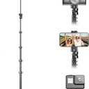 UBeesize 88 Flexible Phone Tripod with 14.95 Gooseneck, Remote and Phone Holder, Overhead Cell Phone StandSelfie Stick for Video Recording, Compatible with iPhone Android Phone, Camera Black