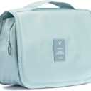 L&FY Hanging Travel Toiletry Bag Women's Cosmetic Organizer Makeup Pouch Men's Shaving Kits With Handle(Lake Blue)