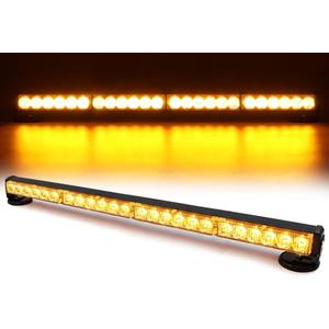 24 LED Emergency Hazard Warning Strobe Flashing Light Bar Wireless Battery W/Magnetic Base and Rechargeable Plug for Beacon Rooftop Safety Vehicles Tow Trucks Tractor Snowplow, Amber