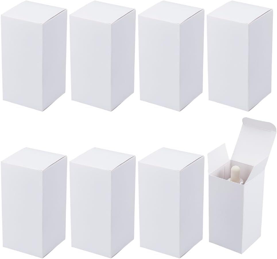 BENECREAT 50Pcs Paper Gift Box, 2x2x4Inch White Paperboard Gift Box Rectangular Cardboard Boxes for Birthday Favor, Party Favor and Valentine's Day Favor Packaging