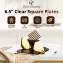 Oasis Creations Clear Square Plates Set 6.5" - 50 count - Premium Hard Clear Disposable Plastic - Disposable and Reusable - Salad Plate - Appetizer Plate - Dessert Plate - Party Plate Set