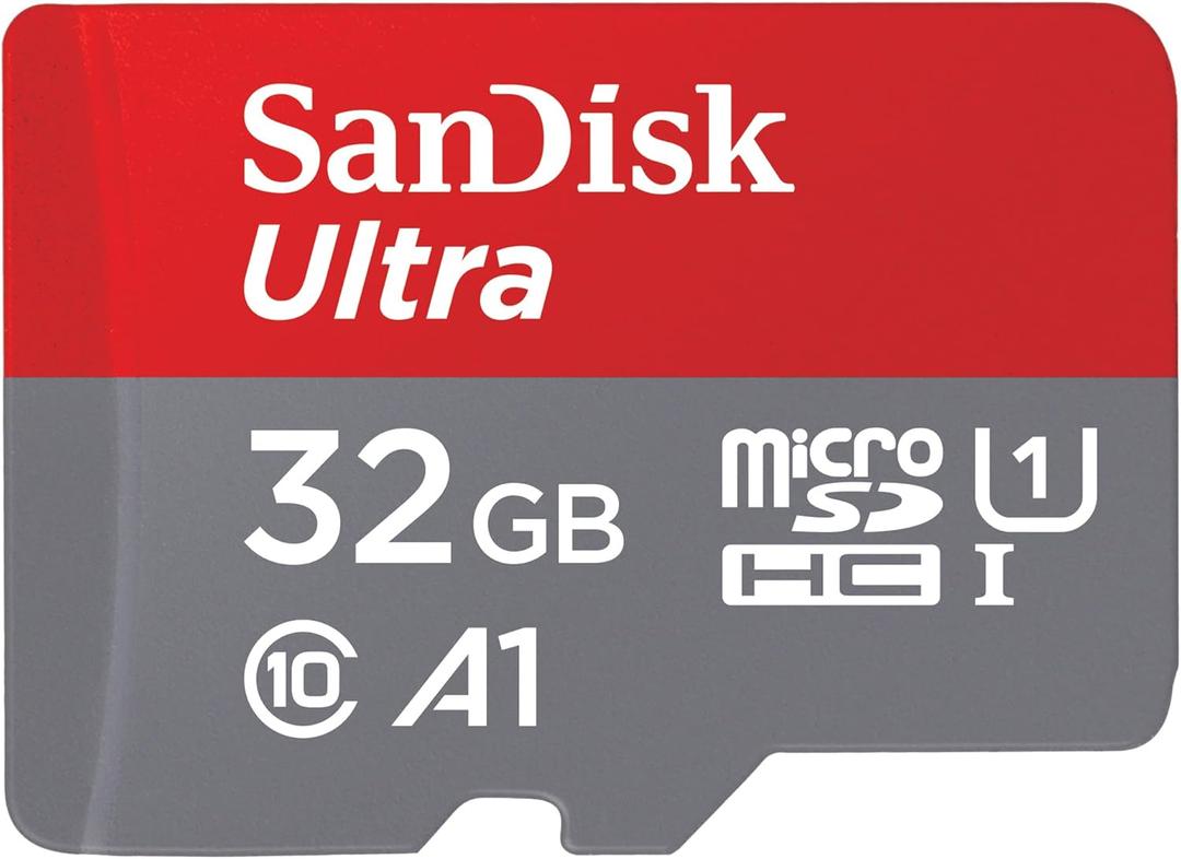SanDisk 32GB Ultra microSDHC UHS-I Memory Card with Adapter - 120MB/s, C10, U1, Full HD, A1, Micro SD Card - SDSQUA4-032G-GN6MA [New Version]