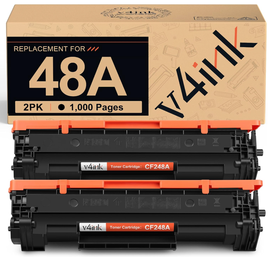 v4ink 2PK CF248A Toner Cartridge Black Compatible Replacement for HP 48A Toner Cartridge Black Ink for HP LaserJet Pro M15 M15W M28W M29W MFP M14M17 M28M31 M29 W2G51A Y5S53A Toner Printer