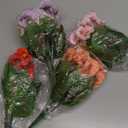 Artificial Flowers Outdoors, 8 Bundles Fake Flowers for Outdoor Planters, Faux Plants with Silk Flowers for Front Porch Decor Garden Patio Home Aesthetic - Mix Pink Red Purple Orange