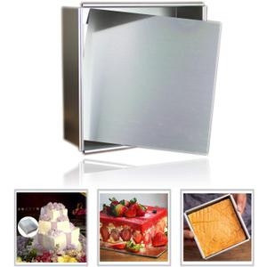 Anodized Aluminum Square Cheesecake Pan Chiffon Cake Mold Baking Mould with Removable Bottom 8 Inch x 8 inch x 3 inch