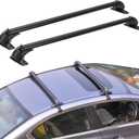 43inch Universal Car Roof Rack, Anti-Theft Lock, Aluminum Rack Cross Bars, Adjustable Window Frame for Bike Kayak Cargo Luggage, 42.91-44.88 inch Distance Between Rain Grooves, 165LBS Load (Black)