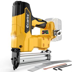 Ecarke Cordless Brad Nailer Compatible with Dewalt 20V Battery: Brushless Electric Nail Gun with 1000 Nials - 2 Mode 18 Gauge Nail Gun,5/8 to 1-1/4 Inch for Upholstery Woodworking Carpentry(Tool Only)