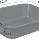 1 Pack of Extra Large Cat Litter Box (ABS Material), Low Entry Senior Litter Pen for Geriatric Kitty Big Cats, Jumbo Pet Safe Litter Boxes Tray for Indoor Pets Potty (Gray, 20" L x 15.5" W)