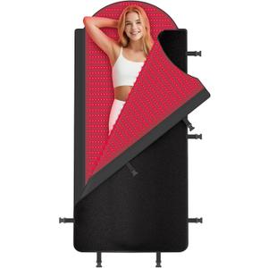 Full Body Red Light Therapy Mat, 71" x 33" Redlight Therapy Blanket with Premium Leather, 2580 LEDs Near Infrared Red 660nm & 850nm Light Therapy Pad for Body Pain Relief(2580 LEDs)