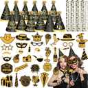 56 PCS New Years Eve Party Supplies 2026 Including Happy New Year Hats, Necklaces and New Year Photo Booth Props for New Year's Eve Party Favors (Photo Booth Props)