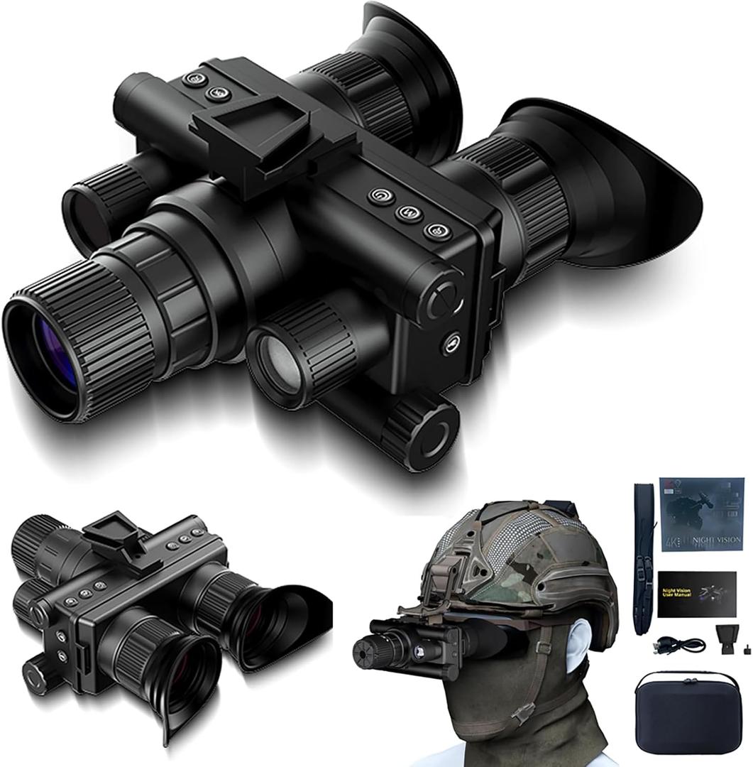 4K Night Vision Monocular  Helmet-Mounted NVG Goggles, Head-Mounted Infrared Night Vision w/ 1968ft Range, 58MP Photos, 4K Video, 8X Zoom, USB-C Rechargeable, 512GB Support (AR1)