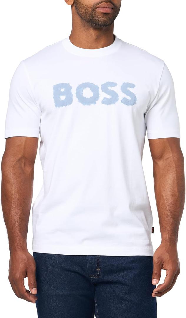 BOSS Men's Ice Logo Cotton Blend T-Shirt (White, XXL)
