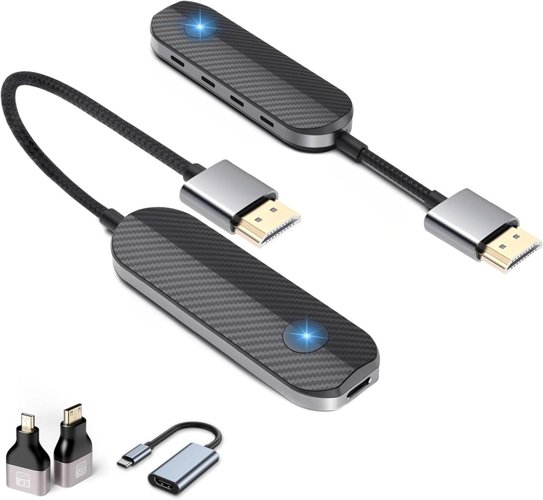 iShare Pro Kit AllinOne Wireless HDMI Transmitter and Receiver, Premium Carbon Fiber Design, 4K Decoding 1080P 60Hz, 328ft Long Range, Includes Adapters for Drones Cameras MacBook