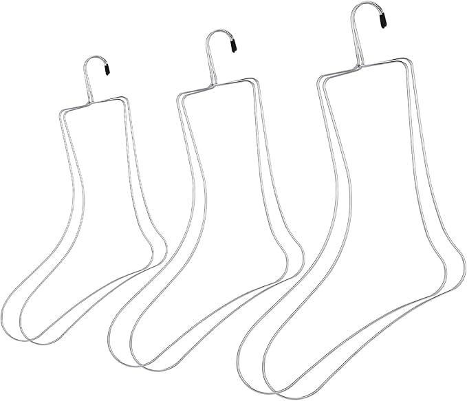 Newtay 3 Pairs of Small, Medium, Large Sock Blockers Stainless Steel Blockers Drying Hanger for Knitting & Crochet, Shaping, Drying, Displaying Knitted Socks