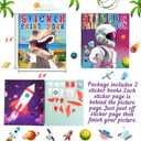 90shine 2PCS Sticker Books for Kids Boys Ages 4-8 Dinosaur Space Designs Party Gift Create 22 Pictures