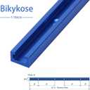 4 Pack 24" T-Track Accessories for Wood Working with Screws, Aluminum Alloy Woodworking Tools Double Cut Profile Universal T-Tracks with Predrilled Mounting Holes,Anodized Blue