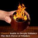 LUXULISH Charred Wooden Bourbon Drinking Glass, Include 3 Ice Whiskey Rocks, Old Fashioned Wood Whiskey Cup Tumblers, for Men, Dad, Husband, Brother, Friends, Charred-regular