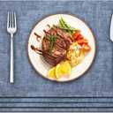 Maxpearl Faux Leather Placemats Set of 4, Waterproof - Wipe Clean - Heat Resistant - Anti Slip Dining Table Place Mats, Suitable for Indoor & Outdoor Use, 1712, Blue
