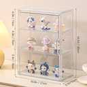 3 Tier Clear Display Case for Figures, Wall-Mounted Acrylic Storage Organizer Box, Stackable Display Cabinet with Magnetic Door & Removable Shelves, Showcase for Collectibles, Figures