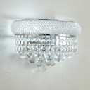 2-Lights Empire Crystal Wall Sconce Light for Living Room Dining Room Bathroom Vanity Mirrors Hallway Bedroom Closet Stairway (Chrome)