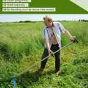 Scythe for Grass Cutting with Stone, Farming Tall Grass Cutting Lawn Long Scythe, 27"Heavy-Duty Steel Blade & adjustable Handle, for Grass Cutting, Weed Trimming, Lawn Care, Yard Maintenance