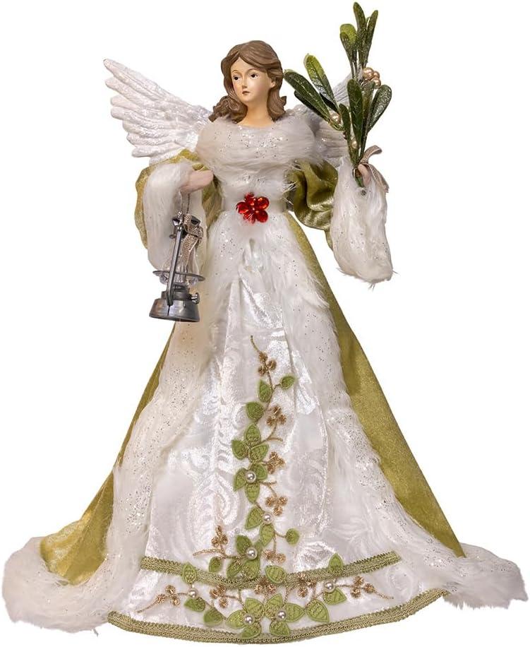 Kurt Adler 16" Mistletoe Kisses Angel Treetop