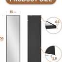 Delma Wall Full Length Mirror,Standing Mirror Full Body,Large Floor for Wall Door Bedroom Bathroom Living Room with Aluminium Frame(with Stand,56x15-Black)