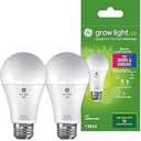 GE Grow LED Light Bulb for Plants Seeds and Greens, Balanced Light Spectrum, A19 (2 Pack)