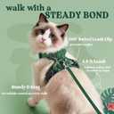 rabbitgoo Cat Harness and Leash for Walking, Escape Proof Soft Adjustable Vest Harnesses for Cats, Easy Control Breathable Reflective Strips Jacket,Rainforest Green,XS
