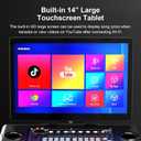 Smart Karaoke Machine with 14 Tablet, Screen & Lyrics Display, Professional Karaoke Speaker, 2 Wireless Microphones, Bluetooth PA System, WiFi, HDMI, and LED Lights for Adults