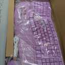 MEETION Ergonomic Wireless Keyboard and Mouse, Curved Keyboard with Vertical Mouse, Split Ergo Keyboard with Wrist Rest, Natural Typing Rechargeable Full Size, Windows/Mac/PC/Laptop, Purple