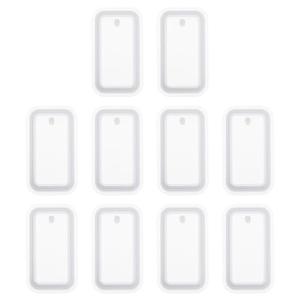 uxcell 10 Pcs Rectangle Resin Keychain Moulds, Silicone Epoxy Mould Kit with Hole for Pendant Keychains Ornament Jewelry Art Crafts Making DIY Crafts, White