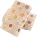 Pidada Hand Towels Set of 2 Colorful Polka Dot Pattern 100% Cotton Soft Absorbent Decorative Towel for Bathroom (Brown) (13.4 x 30)