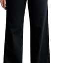Roswear Women's Wide Leg Jeans Casual High Waisted Stretch Baggy Loose Denim Pants, 42