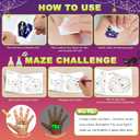 2 x 24 Pack Halloween Party Favors for Kids, 96 Pcs Luminous Tattoos & 48 Mazes Games for Halloween Goodie Bags Stuffers, Halloween Party Supplies Classroom Prizes Trick or Treat for Kids