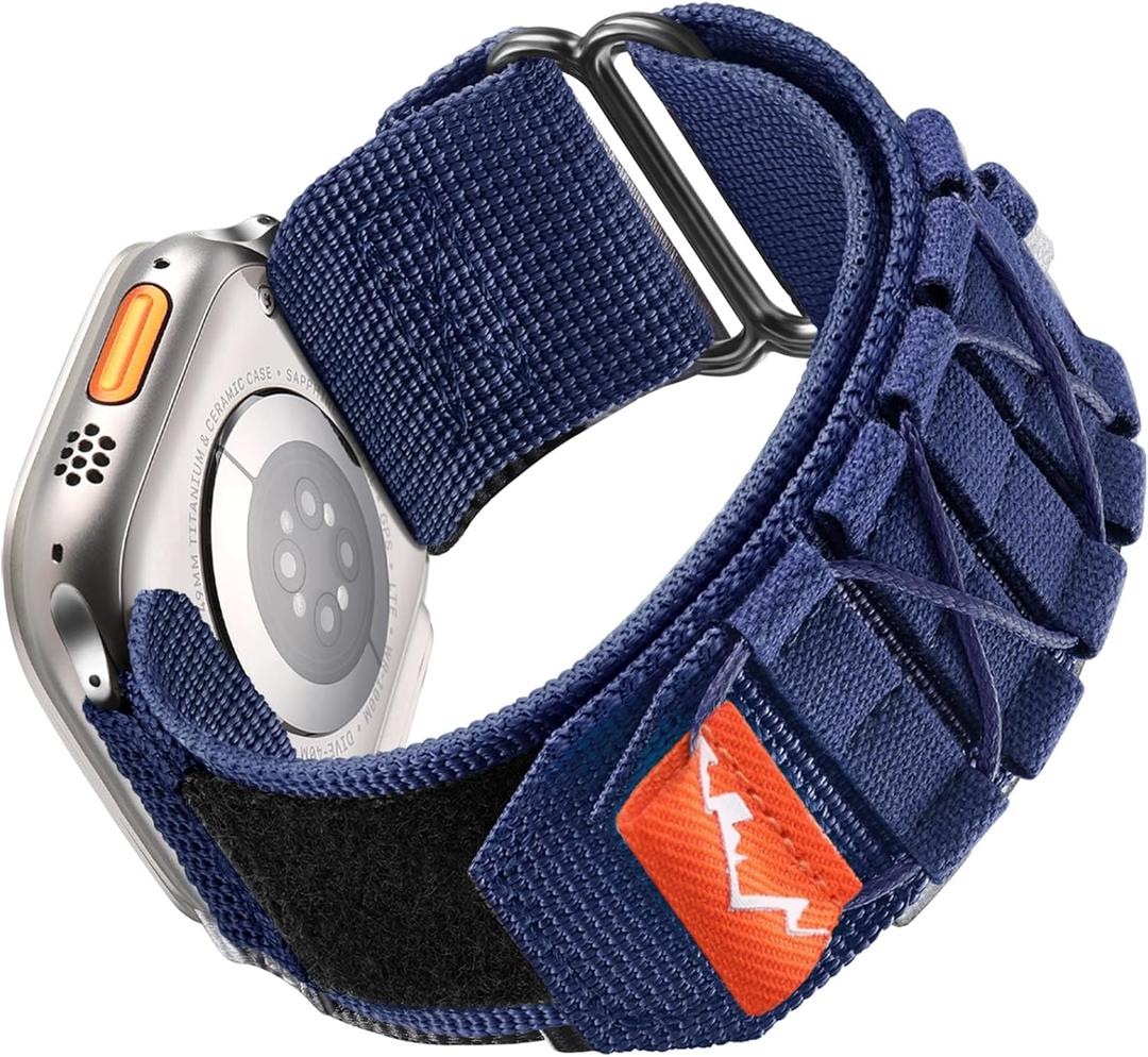 Odbeai Band Compatible with Apple Watch Ultra 2/Ultra Bands 49mm for Men, Rugged Band Compatible with Apple Watch Band 44mm 45mm 46mm 42mm, Nylon Strap for iWatch SE 2/SE/Series 10/9/8/7/6/5/4/3/2/1 (Blue) Odbeai Band Compatible with Apple Watch Ultra 2/Ultra Bands 49mm for Men, Rugged Band Compatible with Apple Watch Band 44mm 45mm 46mm 42mm, Nylon Strap for iWatch SE 2/SE/Series 10/9/8/7/6/5/4/3/2/1 (Blue)
