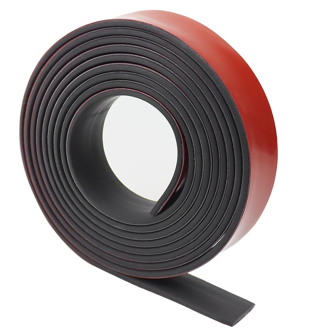 Neoprene Rubber Strips Self Adhesive Solid Rubber Sheets, Rolls & Strips for DIY Gaskets Crafts Pads Seals Warehouse Flooring Neoprene Sheet with Adhesive Backing (1" Wide x 1/8" Thick x 10' Long)