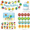 Beach Ball Birthday Party Decorations Includes Banner-Cake Topper-Cupcake Toppers-Balloons for Summer Pool Beach Birthday Party Supplies