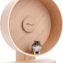 Niteangel Wooden Hamster Exercise Wheel: - Silent Hamster Running Wheel for Hamsters Gerbil Mice and Other Similar-Sized Small Pets (M)