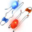 ArtCreativity Retro Light Up Gyro Wheels Toy- 2, 8.5 Inch Gyroscope Rail Twisters, Kids Classic Vintage Nostalgia Yoyo Sensory Fidget Toys, Christmas stocking stuffers for kids, Gift for boys & Girls, (2 Pack [Blue - Red])