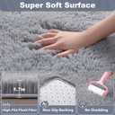 EVOIONOS 8x10 Washable Large Area Rug for Living Room, Fluffy Shag Rug for Bedroom, Ultra Soft Plush Non Slip Carpet for Indoor Floor Bedside Nursery Kids Girls Room Dorm, Home Decor Aesthetic, Grey
